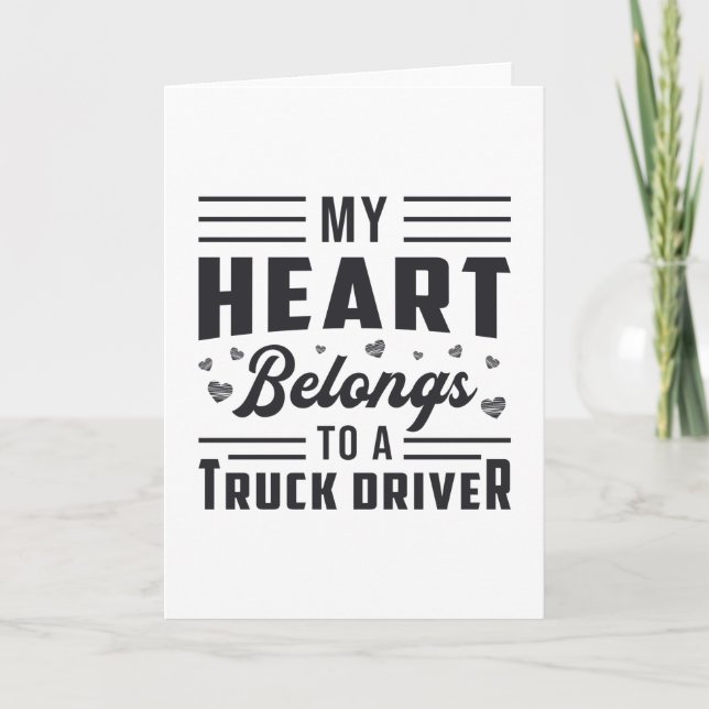 Carte Femme de camion Mon coeur appartient à un conducte (Devant)