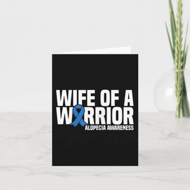 Carte Femme d'un guerrier Bleu Ruban Alopécie Sensibilis (Devant)