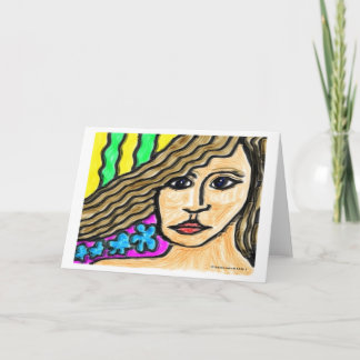 Carte Femme en verre souillé