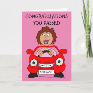 Carte Femme Heureuse Qui Vient de Réussir l'Examen de Co