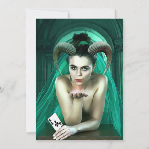 Carte Femme Imaginaire jouant au poker
