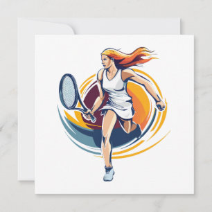 Carte femme jouant au tennis
