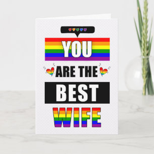 Carte Femme Lesbian Love You Typographie LGBTQ Rainbow