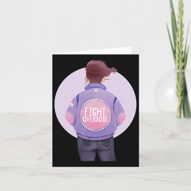 Carte Femme Lutter contre l'overdose violette surdose de (Devant)