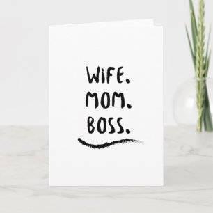 Carte Femme Maman Boss Wifey Mère Femme Maman Vie