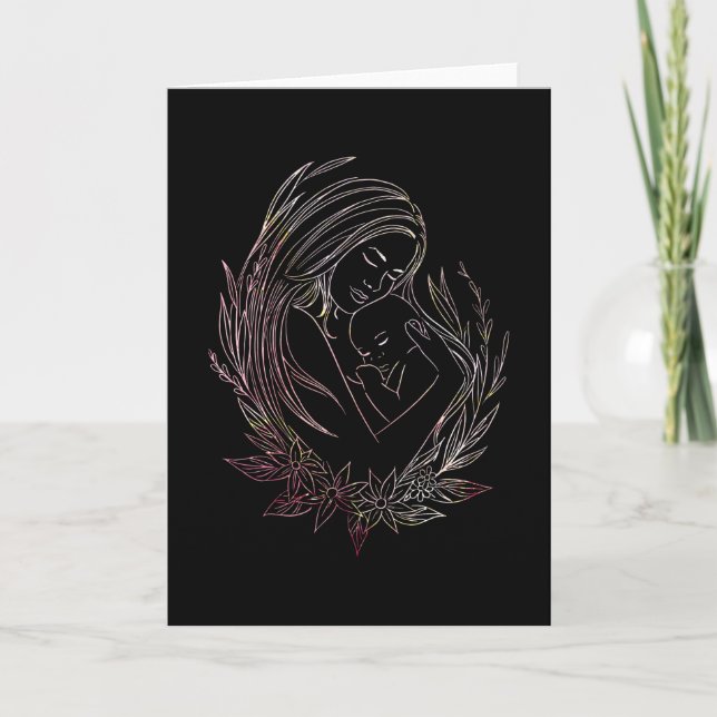 Carte Femme Mère Bébé Mini-femme Doula (Devant)