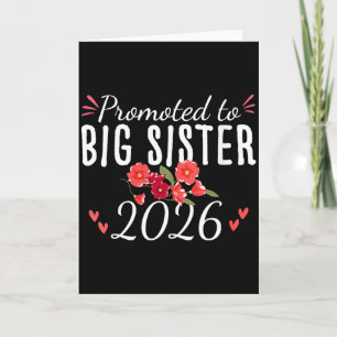 Carte Femme Mignonne Promue Grande Sœur Ét 2026 Floral