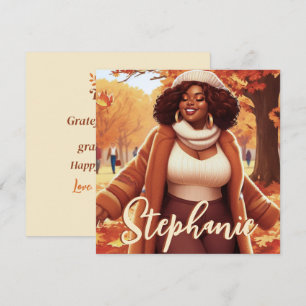 Carte Femme Noire Courbe Chute Blisses Thanksgiving