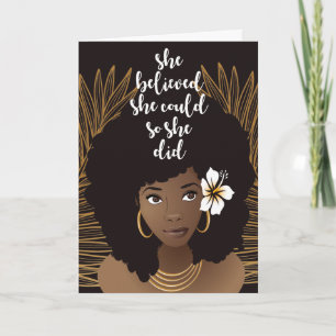 Carte Femme Noire, Elle Croyait Qu'Elle Pourrait, Diplôm