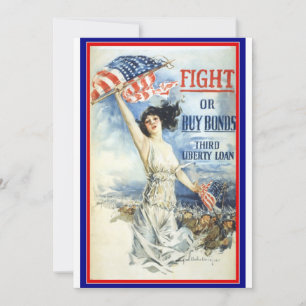 Carte Femme patriotique vintage avec affiche d'art du dr