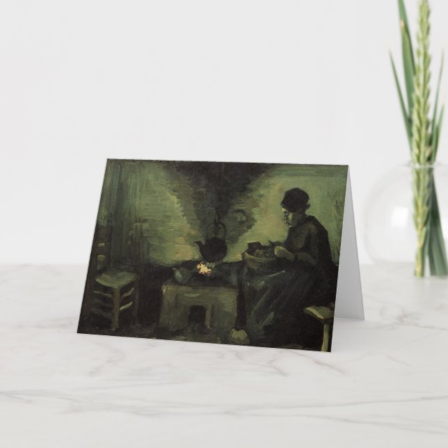Carte Femme paysanne par foyer par Vincent van Gogh (Devant)
