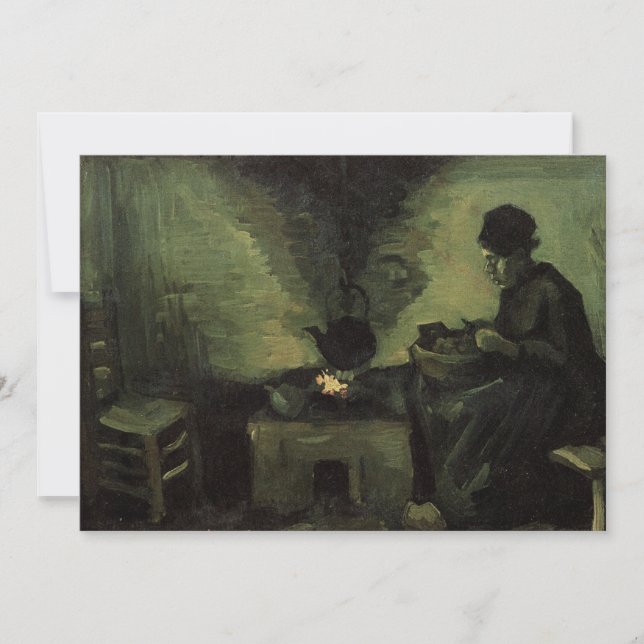 Carte Femme paysanne par foyer par Vincent van Gogh (Devant)