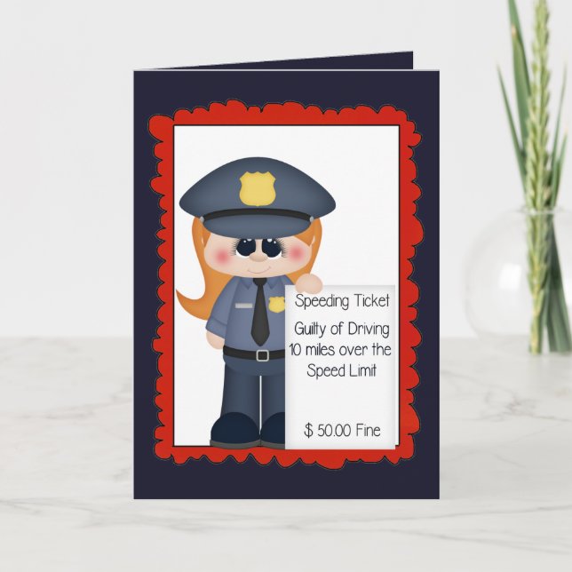Carte Femme police circulation flic accueil ajouter mots (Devant)