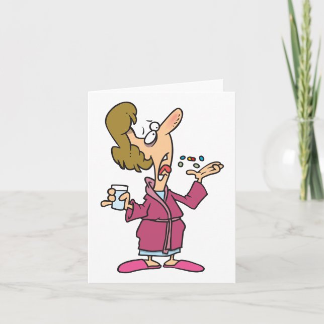 Carte Femme prenant des pilules (Devant)