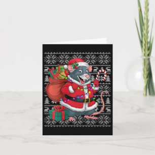 Carte Femme Rat Xmas Sweat Style Vilain Père Noël Rat Ch