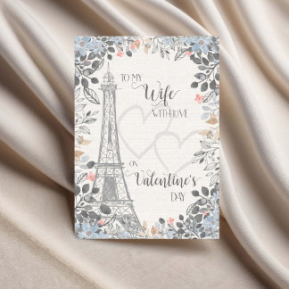 Carte Femme Romantique Saint Valentin Tour Eiffel