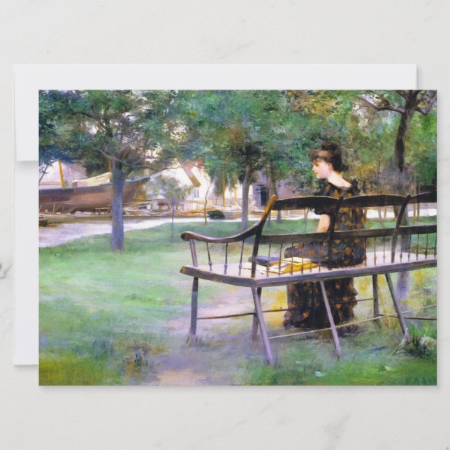 Carte Femme sur un banc (par Edwin Austin Abbey) (Devant)