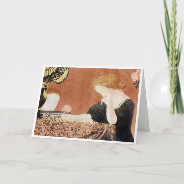 Carte Femme tenant un Rose, Maurice Denis (Devant)
