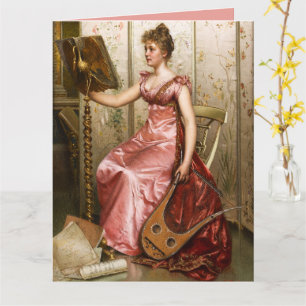 Carte Femme vintage en rose