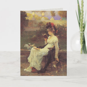 Carte Femme vintage V2 de lecture
