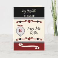 Femme vous aime ruby 40e anniversaire noir