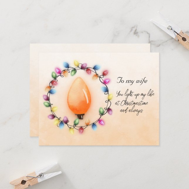 Carte Femme Vous illuminez ma vie à Noël toujours (Devant/Arrière en situation)