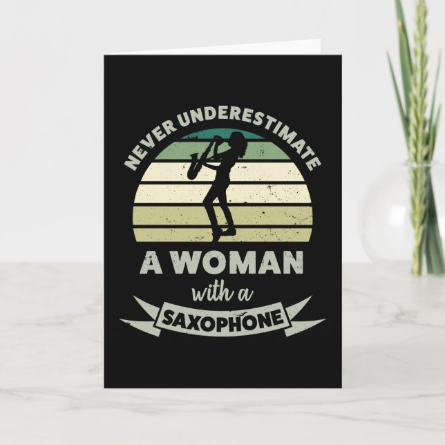 Carte Femmes avec Saxophone Drôle Cadeaux Maman (Devant)