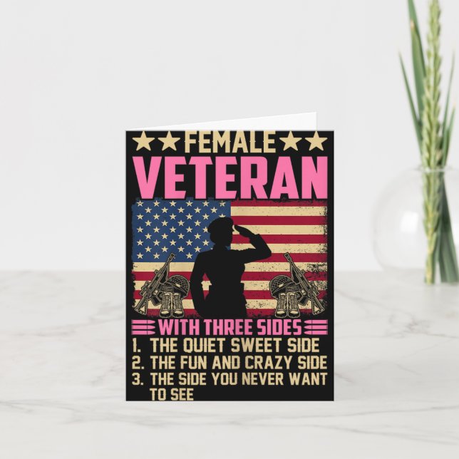 Carte Femmes Femmes Vétérinaire Soldat Fière Femme Vétér (Devant)
