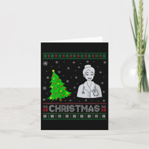 Carte Femmes Infirmière Praticien Xmas Arbre Éclairage l