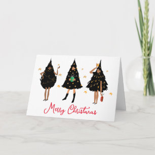 Carte Femmes noires habillées en noir fête des arbres de
