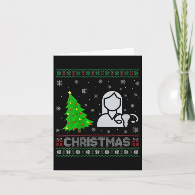 Carte FEMMES Ob Infirmière Xmas Arbre Éclairage Noël lai (Devant)