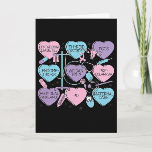 Carte Femmes obstétrique Saint-Valentin infirmière Ob Gy