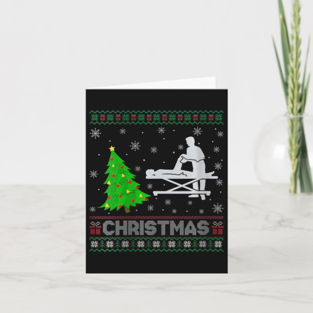 Carte Femmes physiothérapeute Xmas Arbre éclairage laide (Devant)