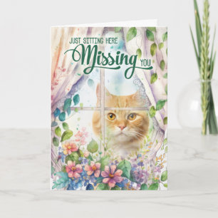 Carte Fenêtre Jardin Amoureux des chats Vous Manquant