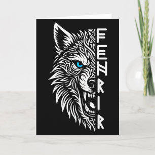 Carte Fenrir Loup Viking d'Odin Norse Viking Celtique Fe