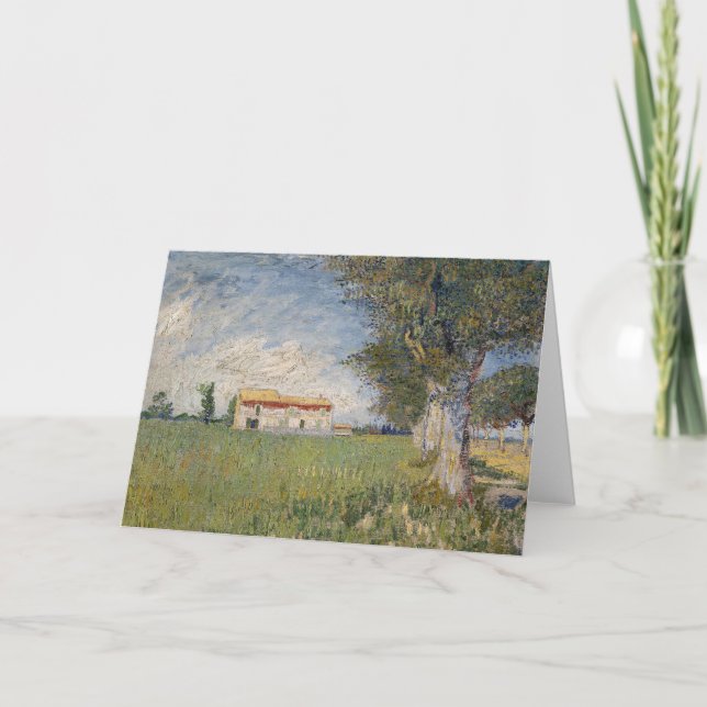 Carte Ferme dans une zone de blé | Vincent van Gogh (Devant)