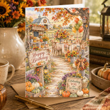 Ferme de citrouilles d'automne Joyeux anniversaire