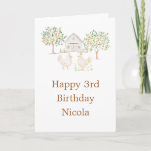 Carte Ferme de poules mignonnes Fête d'anniversaire de g