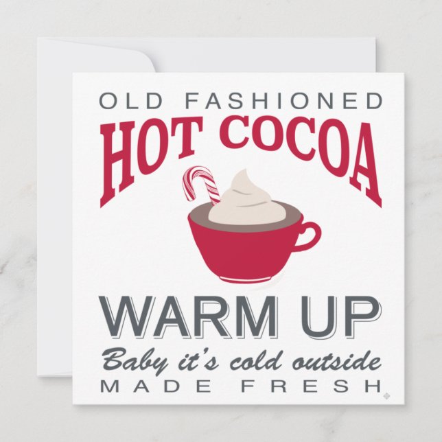 Carte ferme de vacances cacao chaud (Devant)