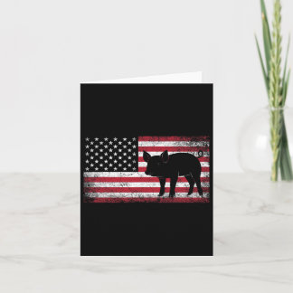 Carte Ferme fermière Pig Bbq 4 juillet Drapeau américain