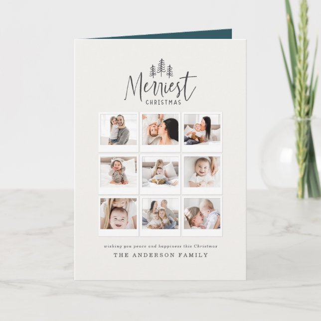 Carte Ferme rustique de photo multi du plus Joyeux Noël (Devant)