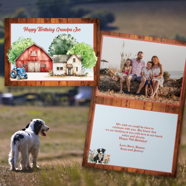 Carte Ferme Salon d'anniversaire avec photo à l'intérieu (Créateur téléchargé)