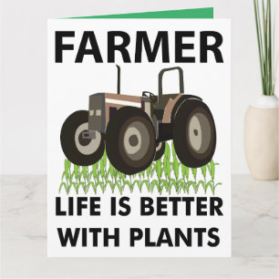 Carte Ferme Tracteur Field Salutation des agriculteurs