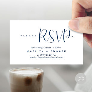 Carte fermée de rappel RSVP faire-part de mariage