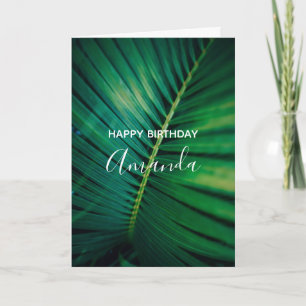 Carte Fermeture de la jambe verte Palm Frond Photo Anniv