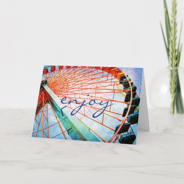 Carte Ferris Wheel Photographie Profitez de Script Bold  (Devant)