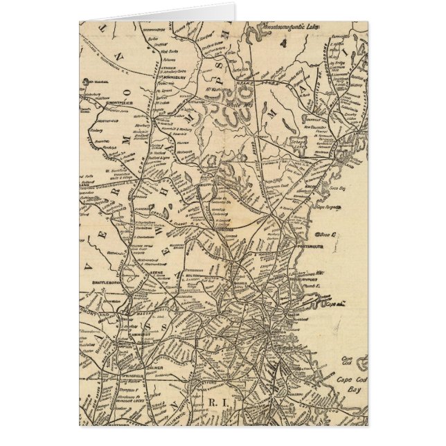 Carte ferroviaire États de la Nouvelle-Angleterre (Devant)