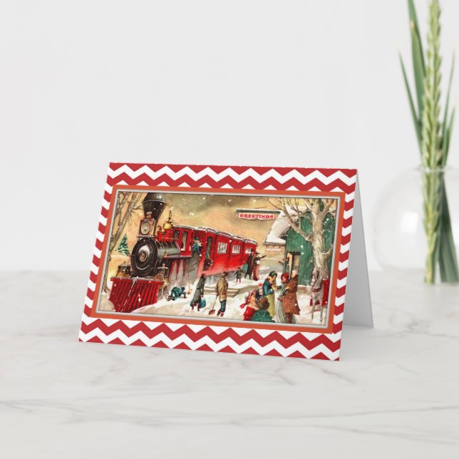 Carte ferroviaire vintage Red Christmas (Devant)