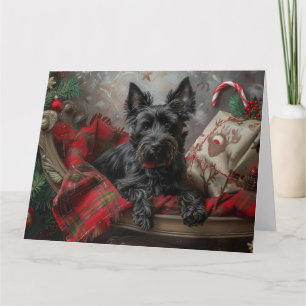 Carte Festif de Noël écossais Terrier Dog