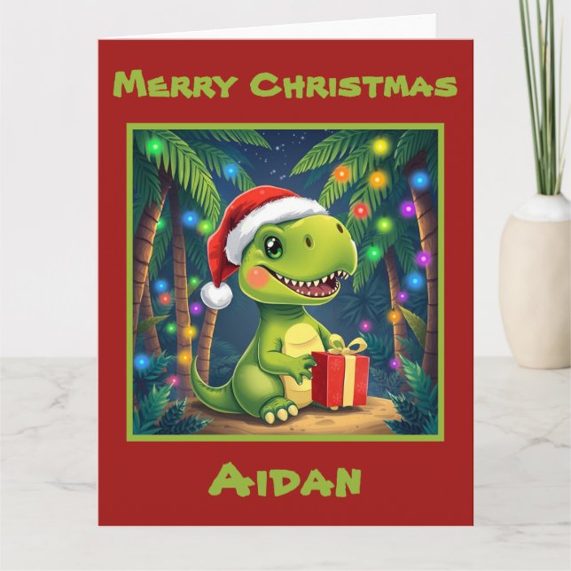 Carte Festif Dinosaur Noël (Devant)